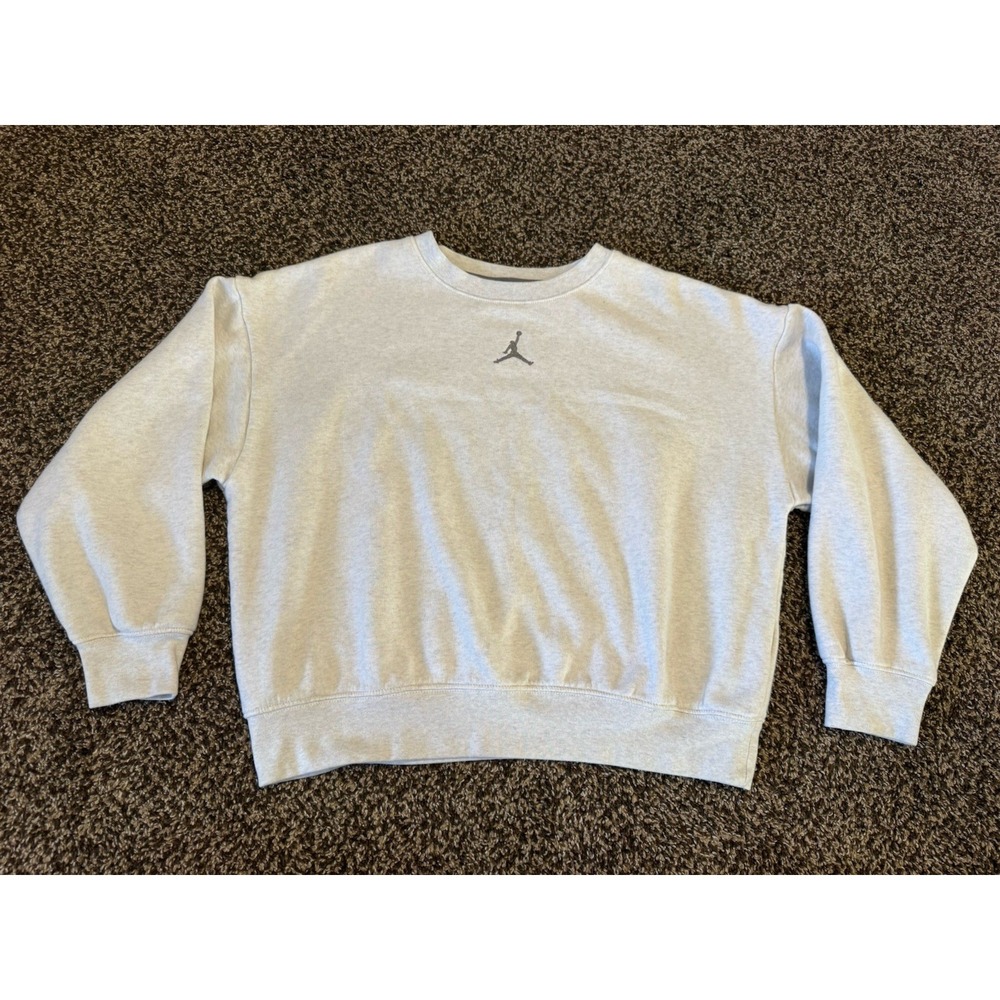Jordan Youth XL Gray Crewneck Sweatshirt Gray Fleece Pullover Boys Girls 13-15Y